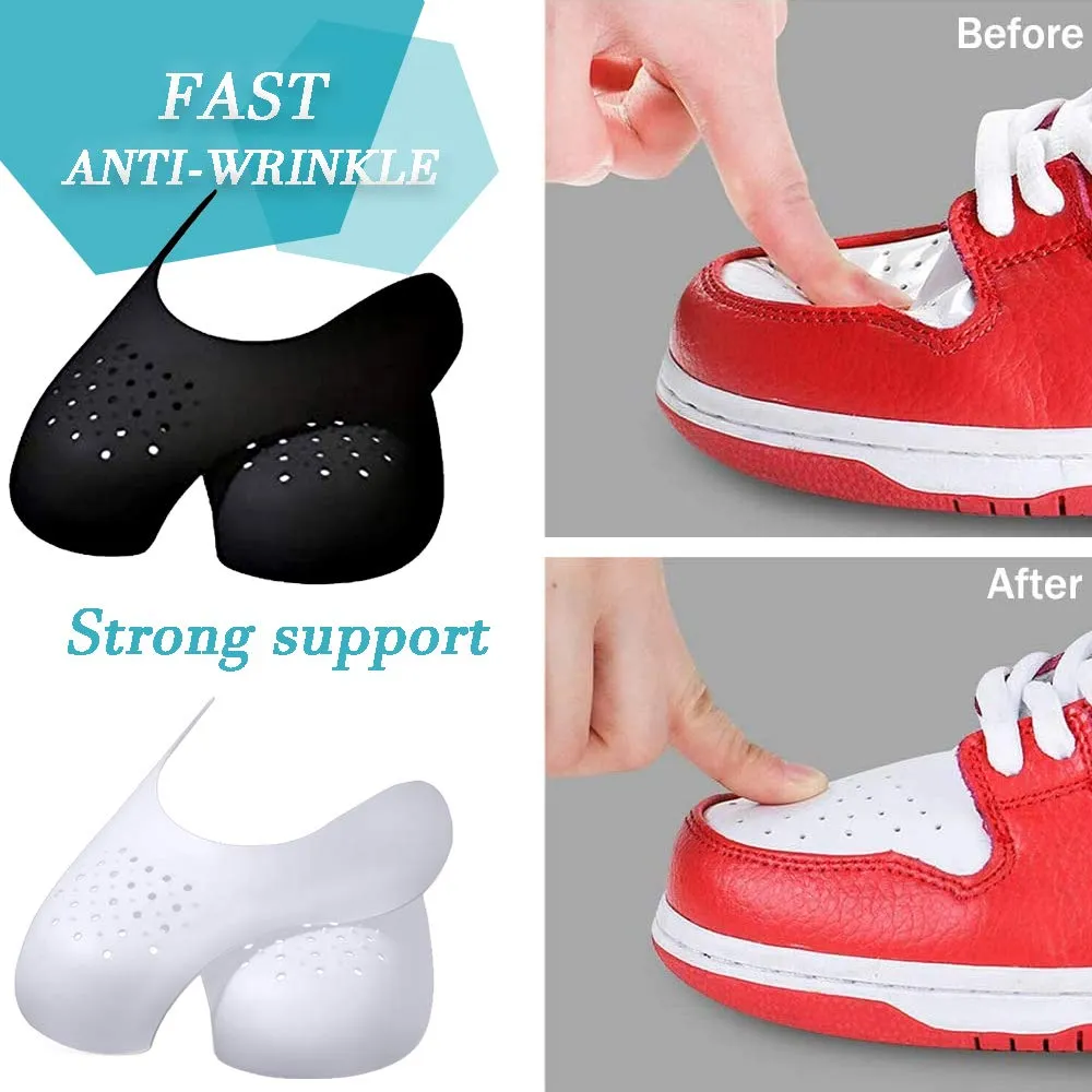 2 Pair -Men Shoes Crease Protector Against Shoe Creases, for Running Casual Shoes， Toe Box Crease Protector， Soft Material，for Men's US Size 7.5-12
