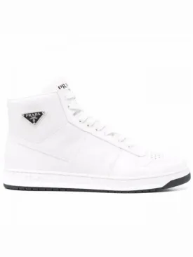 2TE183 Triangle Logo Downtown Leather High Top Sneakers 1207593