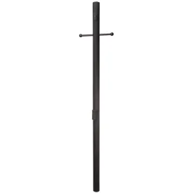 84" Fluted Direct Burial Post w/ Photocell & Convenience Outlet in Textured Black
