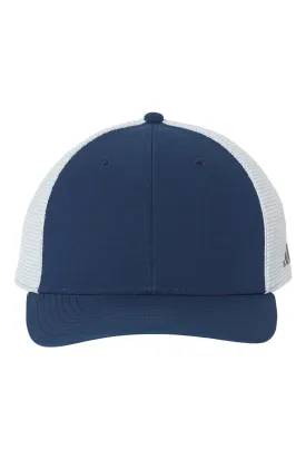 Adidas Mens Sustainable Moisture Wicking Snapback Trucker Hat - Collegiate Navy Blue/White