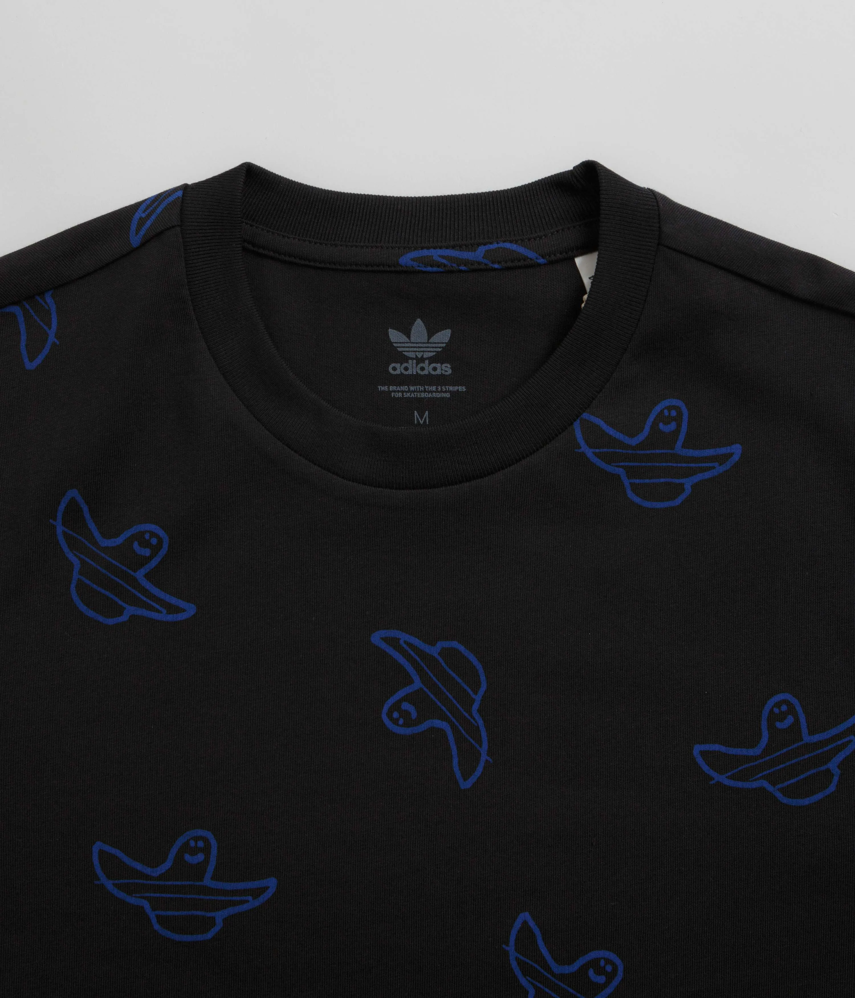 Adidas Shmoofoil Allover Print T-Shirt - Black / Team Royal Blue