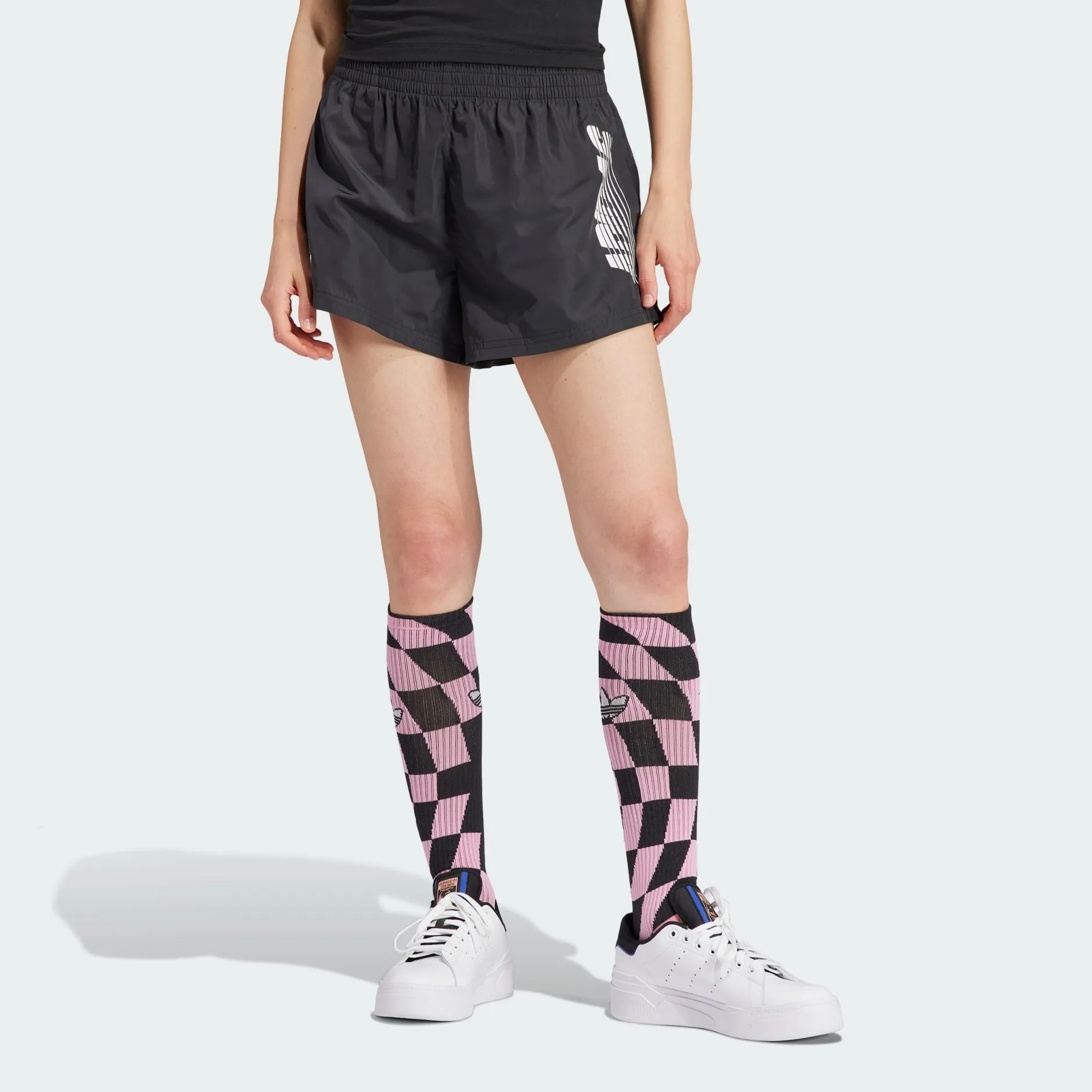ADIDAS SIDE GRAPHICS HIGH-WAISTED SHORTS - II5625