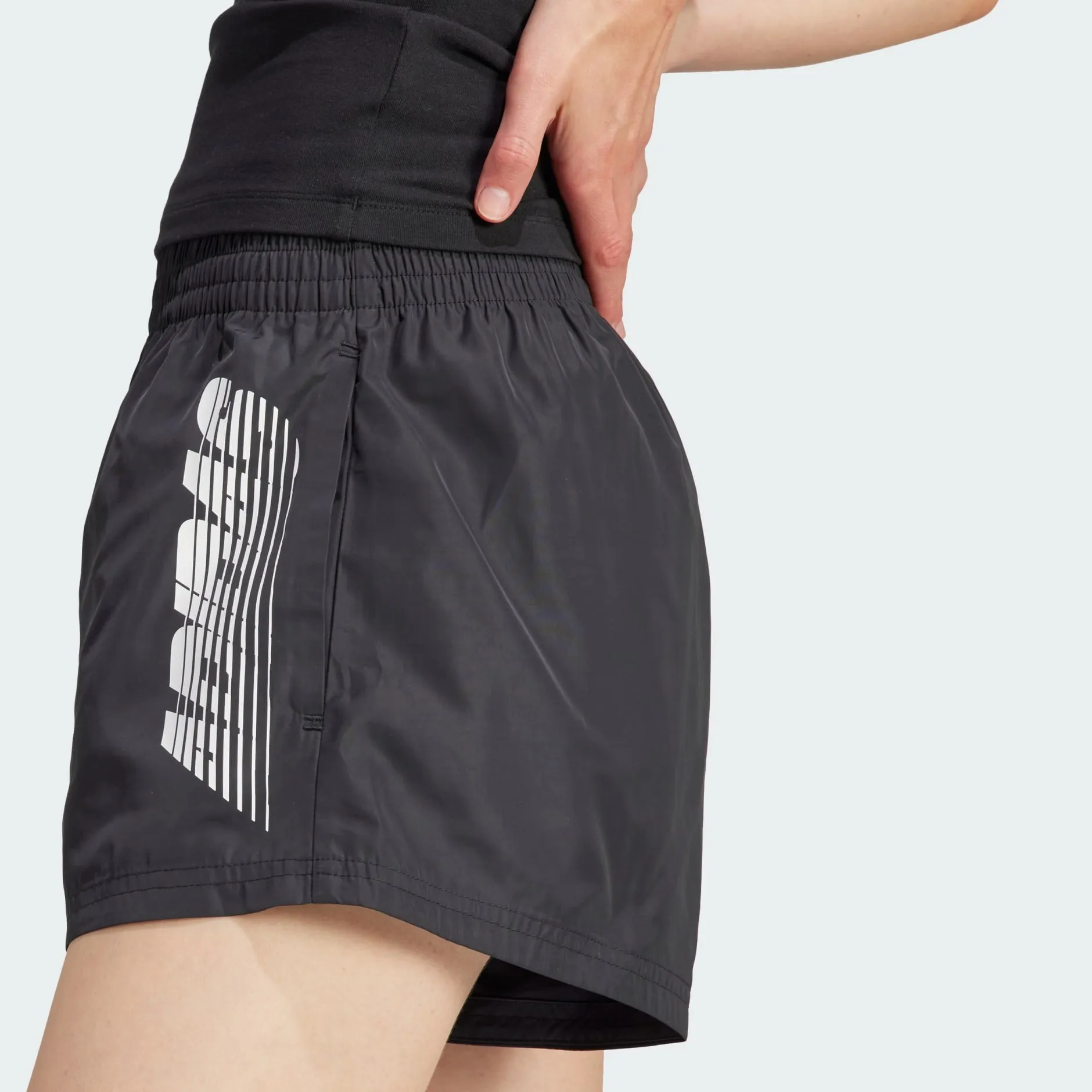 ADIDAS SIDE GRAPHICS HIGH-WAISTED SHORTS - II5625