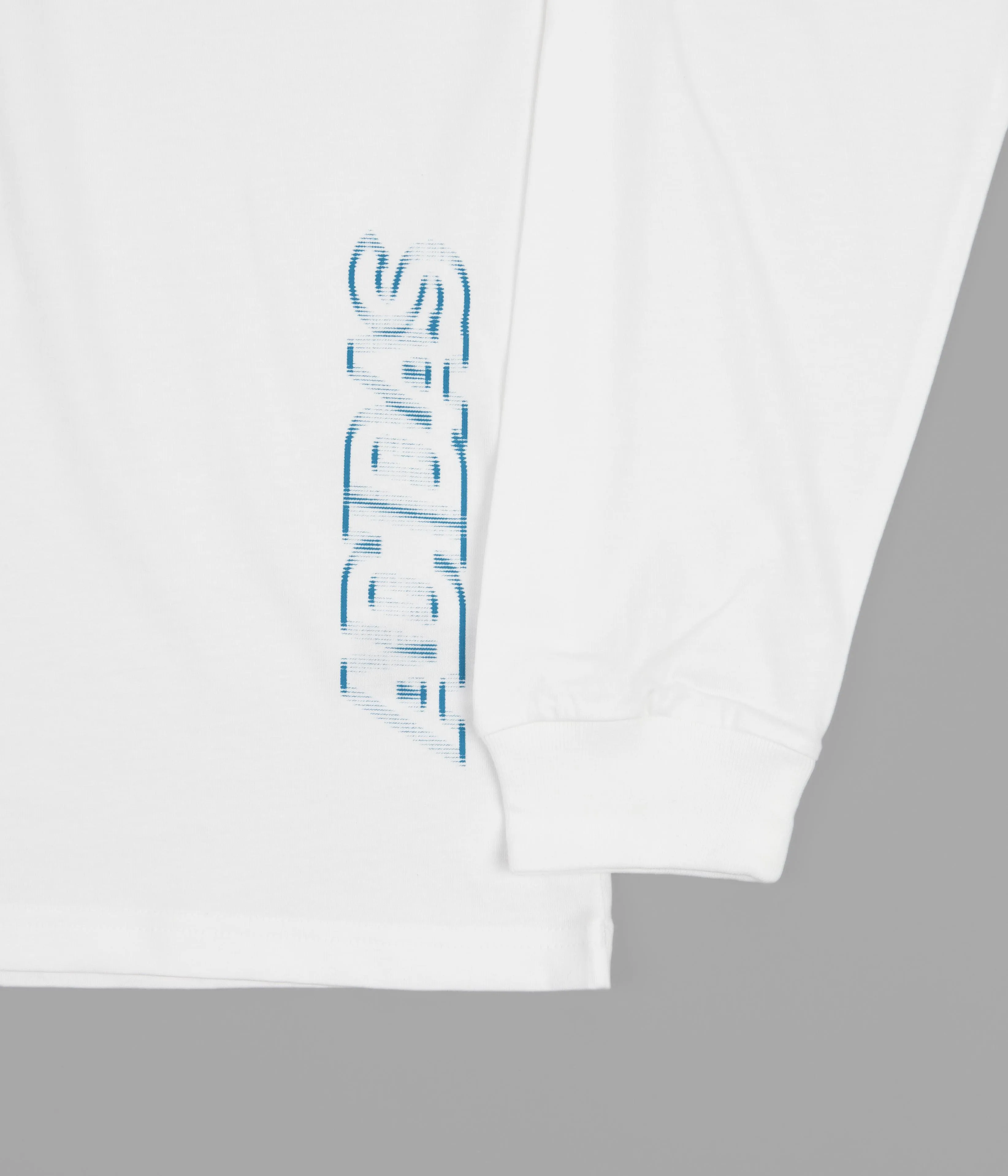 Adidas Speed Graphic Long Sleeve T-Shirt - White / Sonic Aqua
