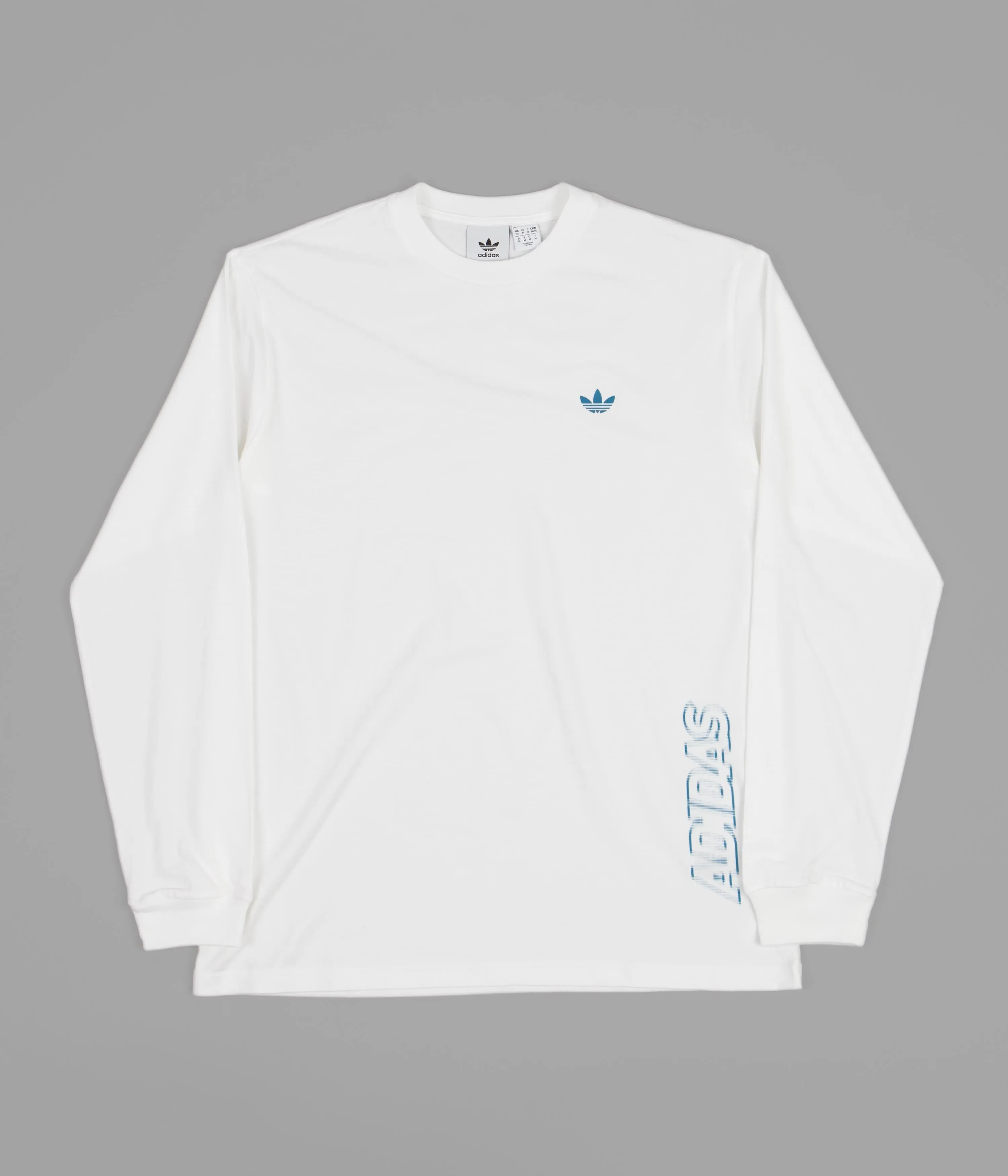 Adidas Speed Graphic Long Sleeve T-Shirt - White / Sonic Aqua