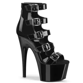 ADORE-700-33 Pleaser Black Patent Sexy Platform Shoes (Pole Dancing Heels)