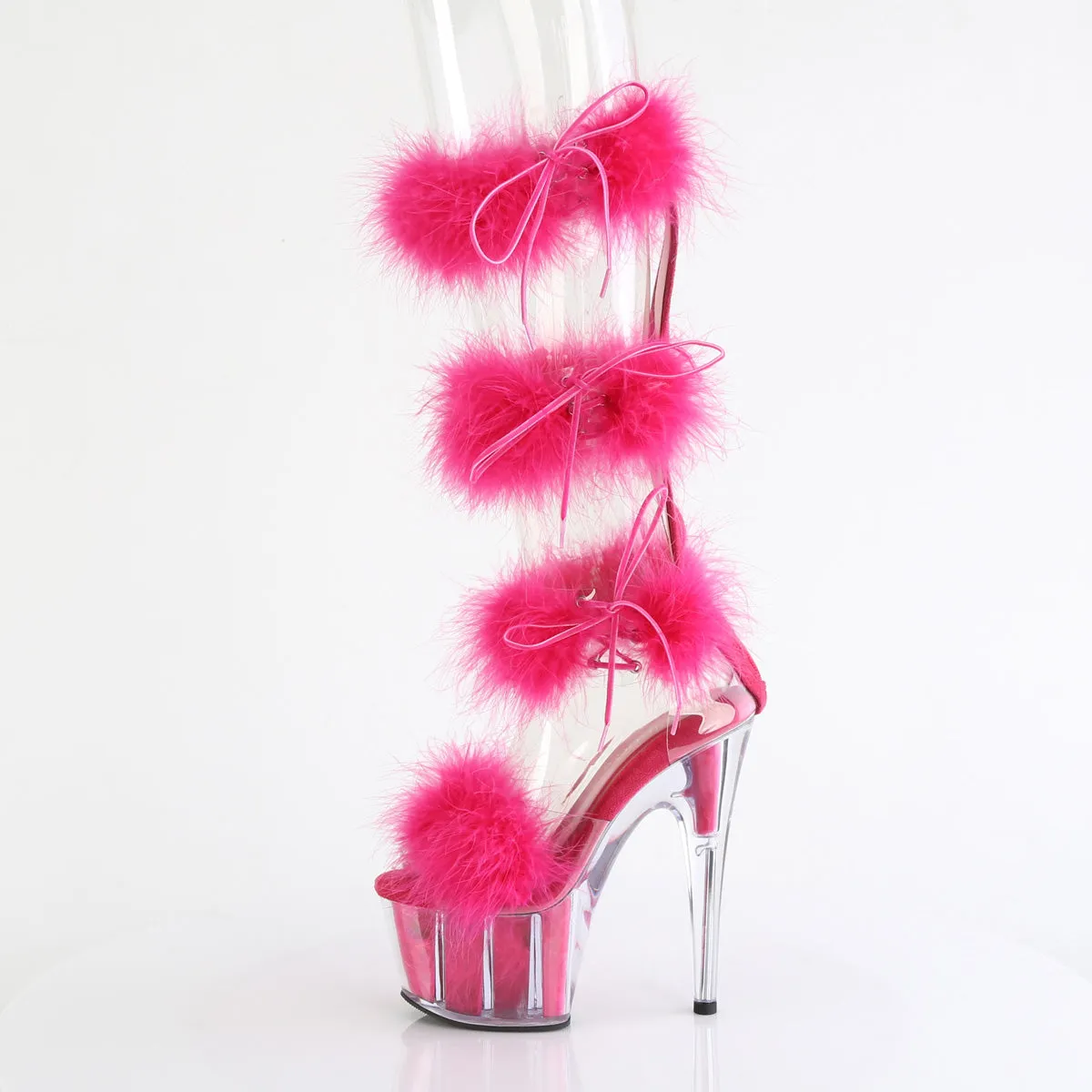 ADORE-728F Pleaser Clear/Hot Pink Sexy Platform Shoes (Pole Dancing Heels)