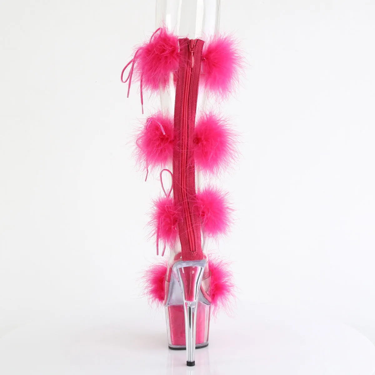 ADORE-728F Pleaser Clear/Hot Pink Sexy Platform Shoes (Pole Dancing Heels)