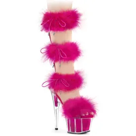 ADORE-728F Pleaser Clear/Hot Pink Sexy Platform Shoes (Pole Dancing Heels)