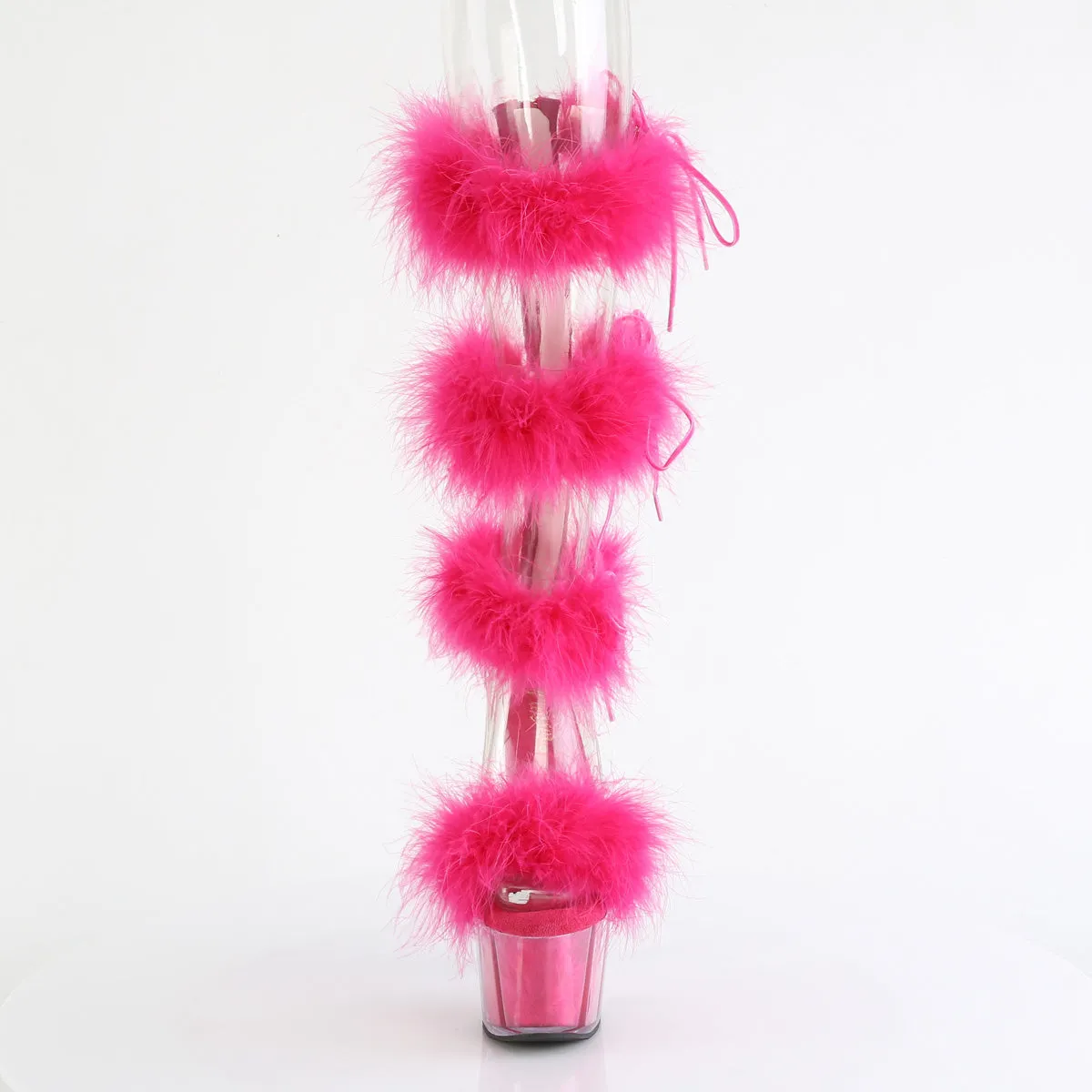 ADORE-728F Pleaser Clear/Hot Pink Sexy Platform Shoes (Pole Dancing Heels)
