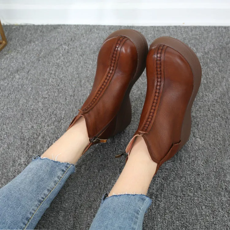 Autumn Winter Waterproof Retro Platform Boots
