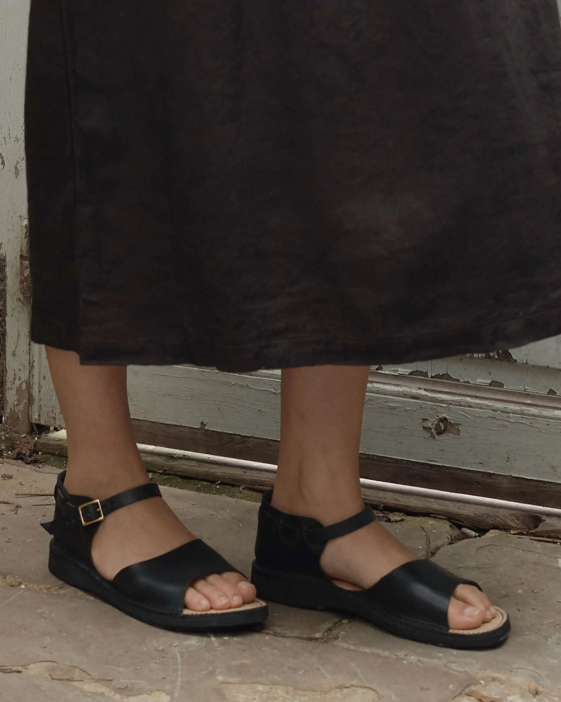 Black Leather Sandals