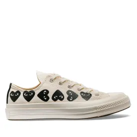 CdG PLAY Converse Multi Heart White Low Top Sneakers
