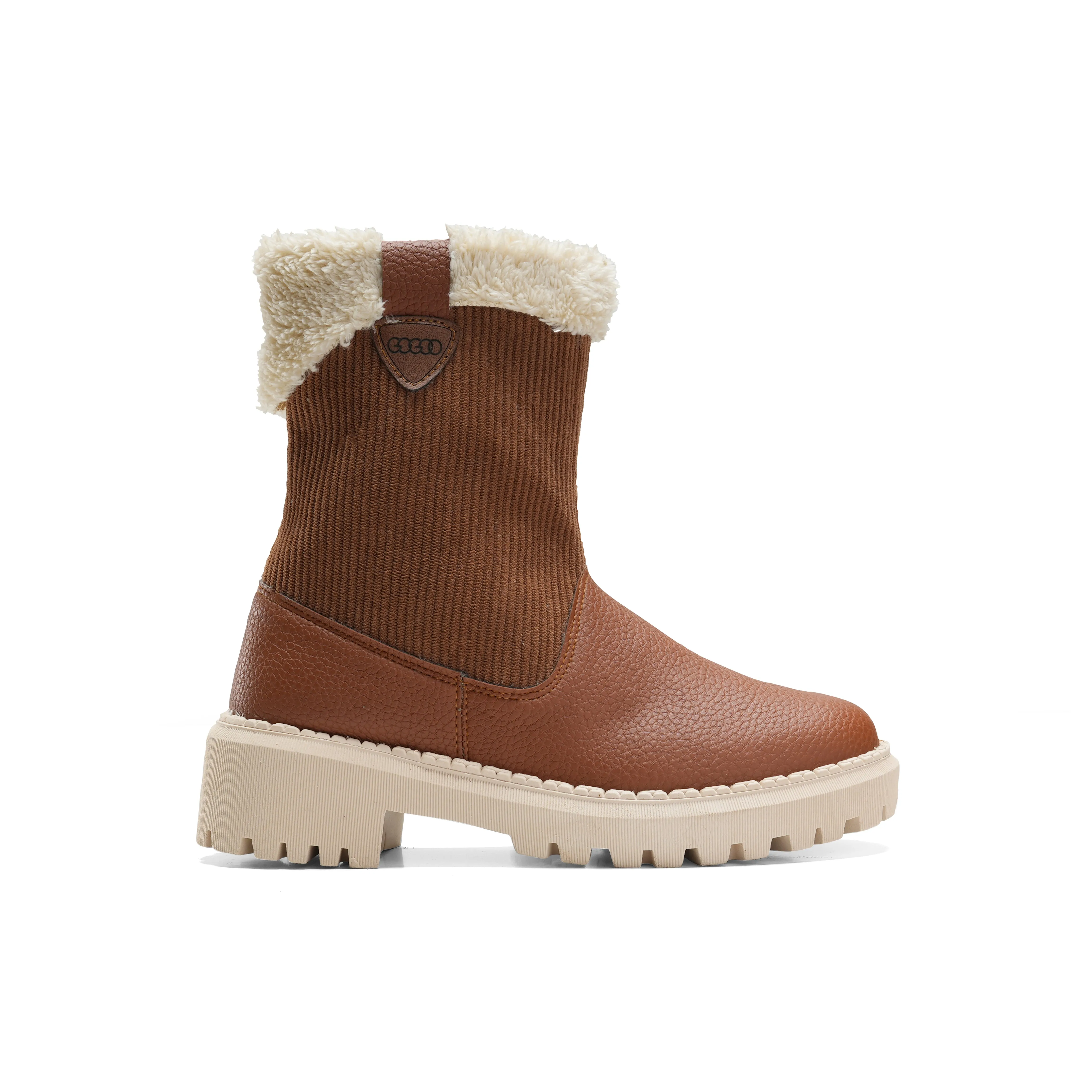 Classic Faux Fur-Lined Winter Boots - Camel