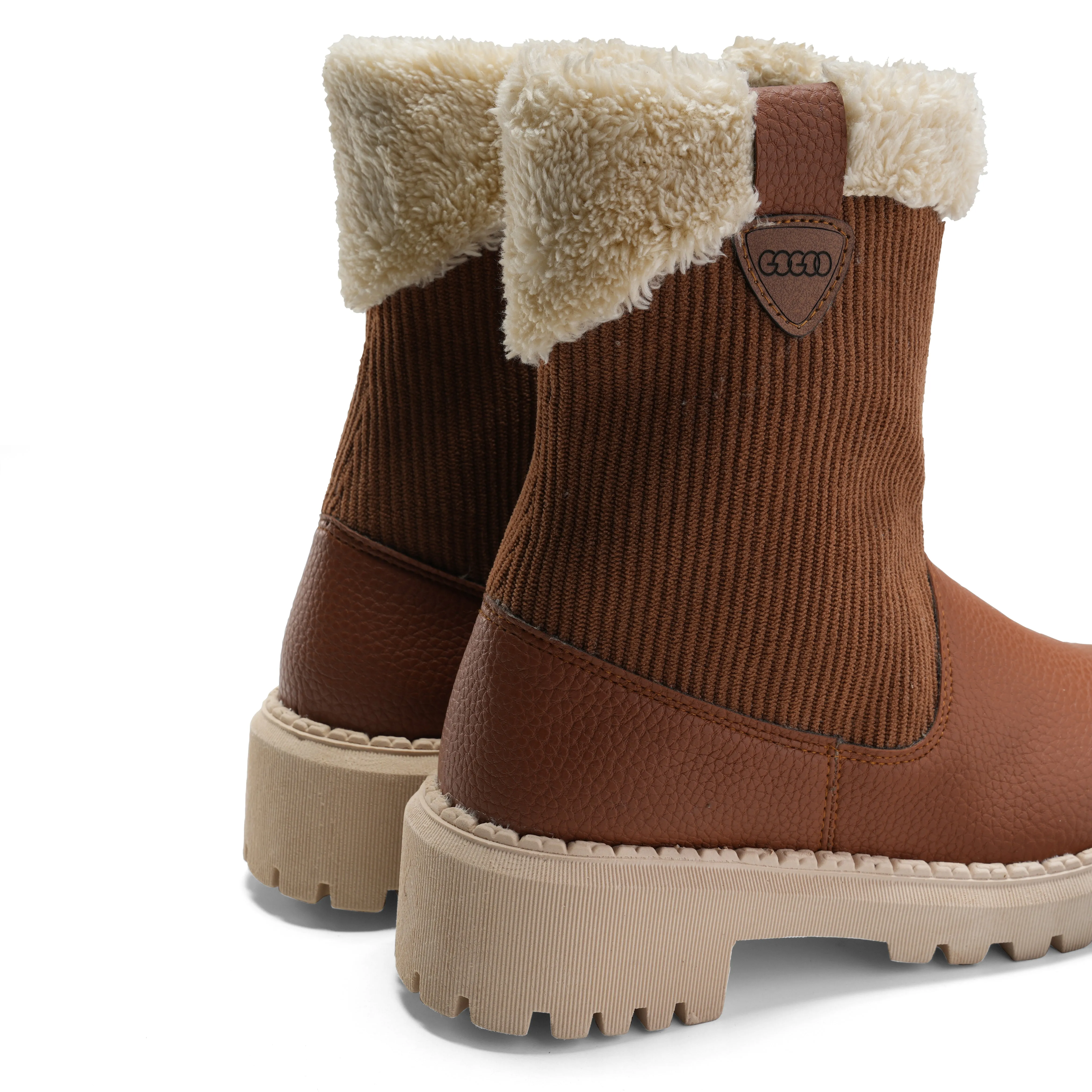 Classic Faux Fur-Lined Winter Boots - Camel