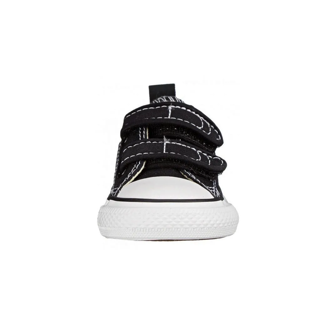 Converse All Star Black/White Low Top 2-Strap Toddler Shoes