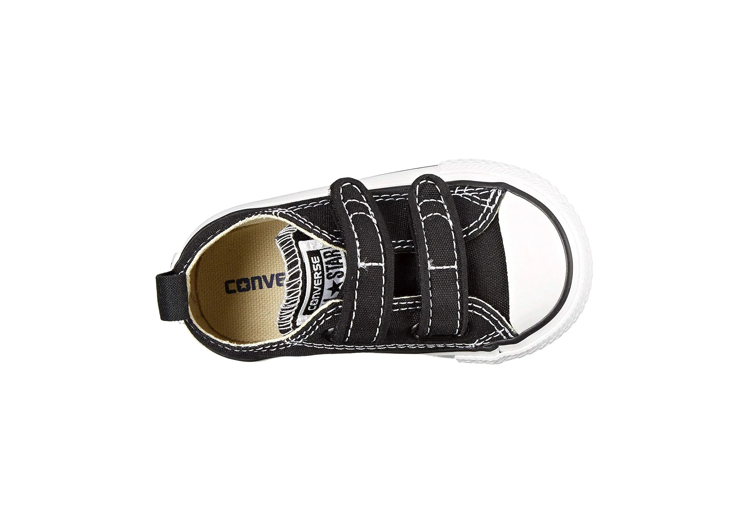 Converse All Star Black/White Low Top 2-Strap Toddler Shoes