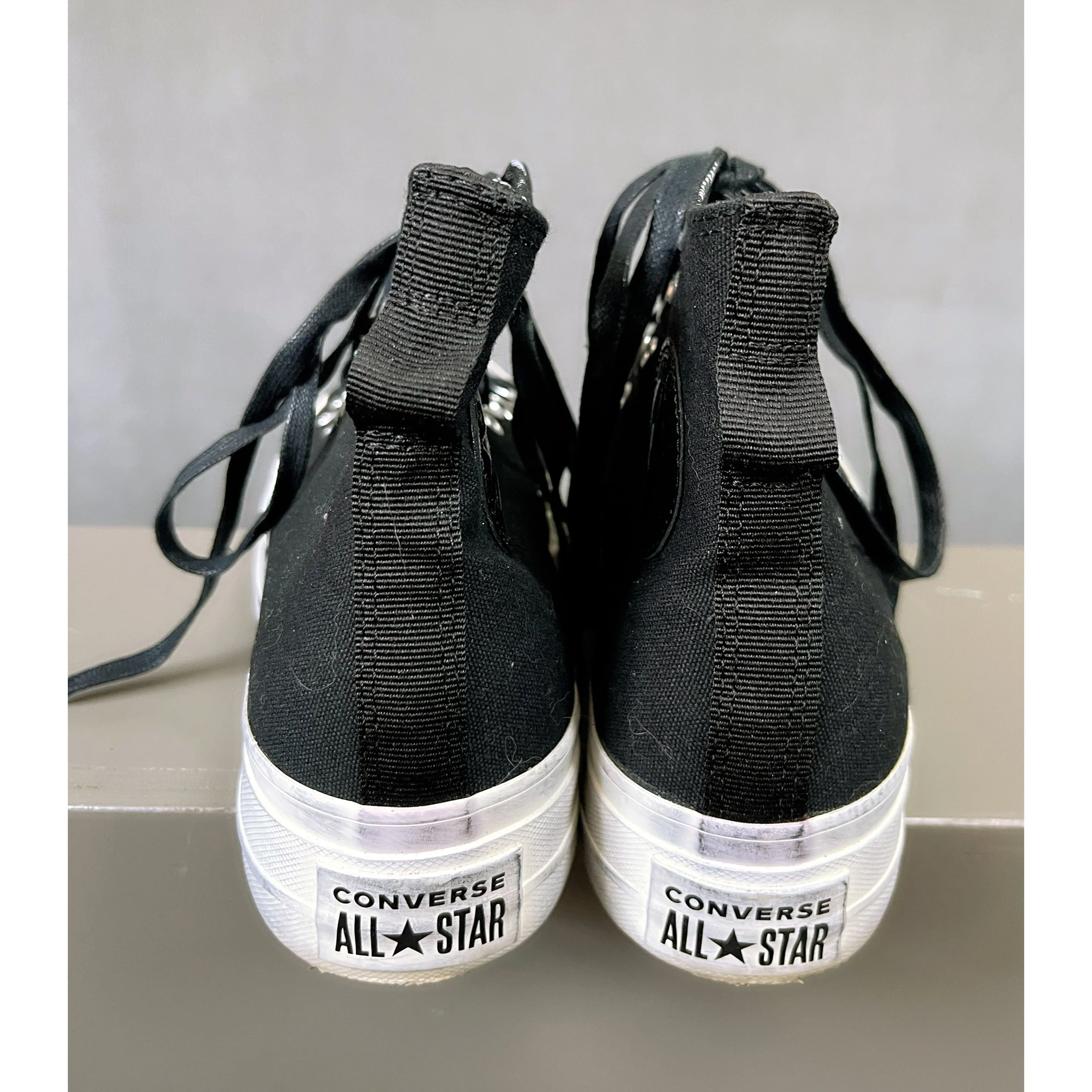Converse black All Star Lift Hi-Top Chuck Taylors, size 8, LIKE NEW!