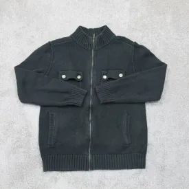 Converse One Star Mens Full Zip Up Jacket Long Sleeve Mock Neck Black Size M