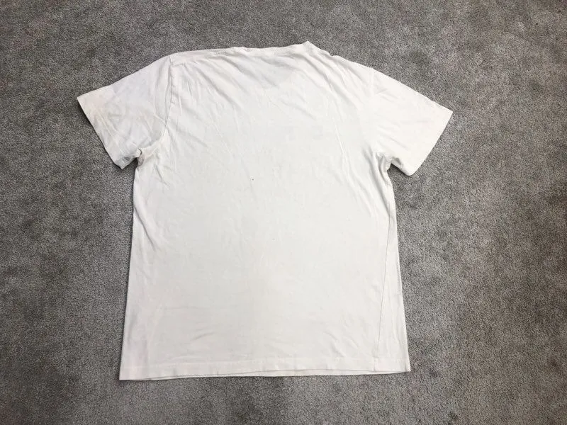 Converse Shirts Men XXL White Spell Out Logo Pullover Crew Neck Tee Short Sleeve