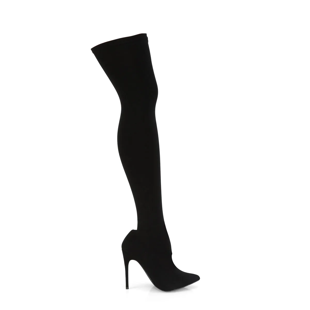 COURTLY-3005 Pleaser Black Nylon Sexy Single Sole Shoes (Fetish Footwear)