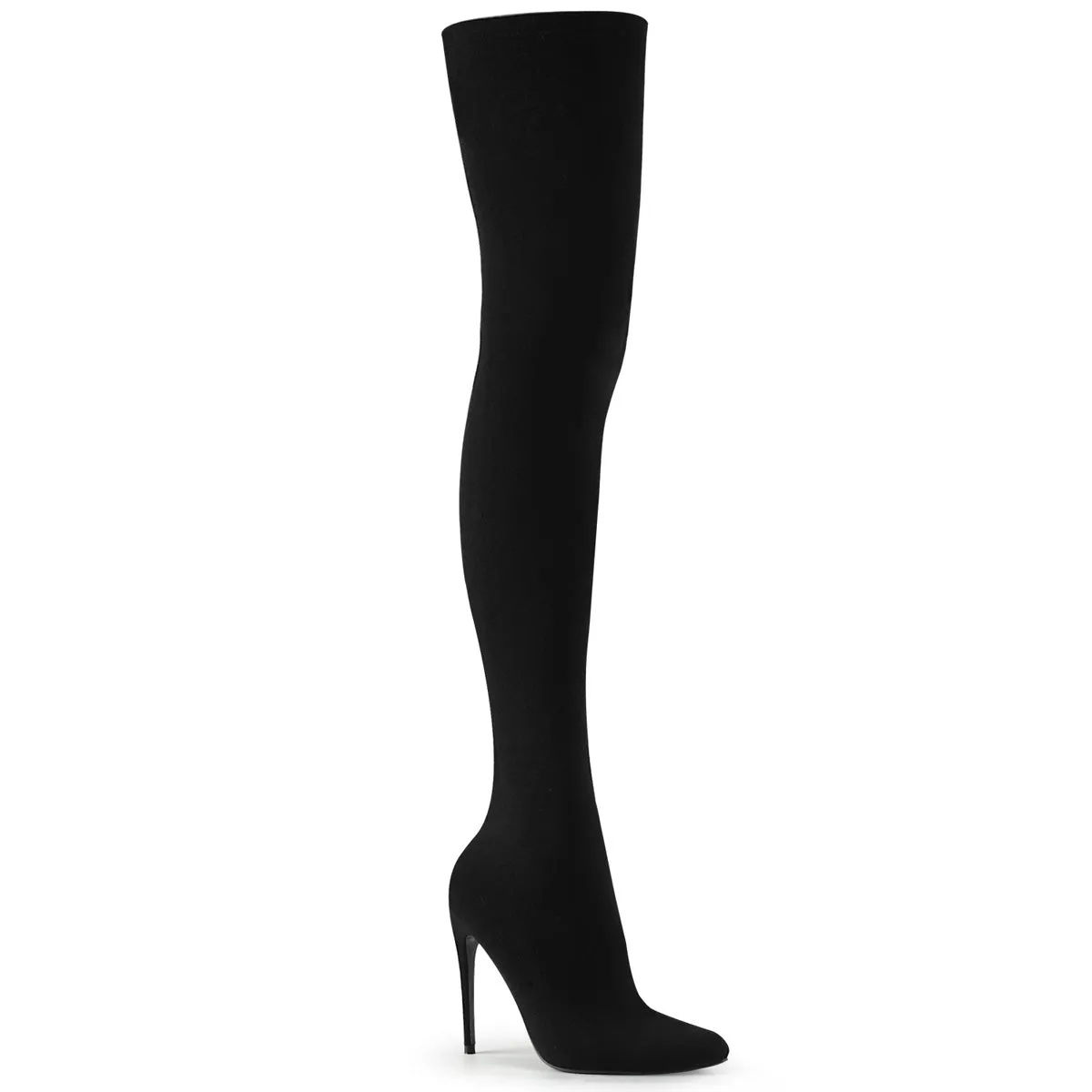 COURTLY-3005 Pleaser Black Nylon Sexy Single Sole Shoes (Fetish Footwear)