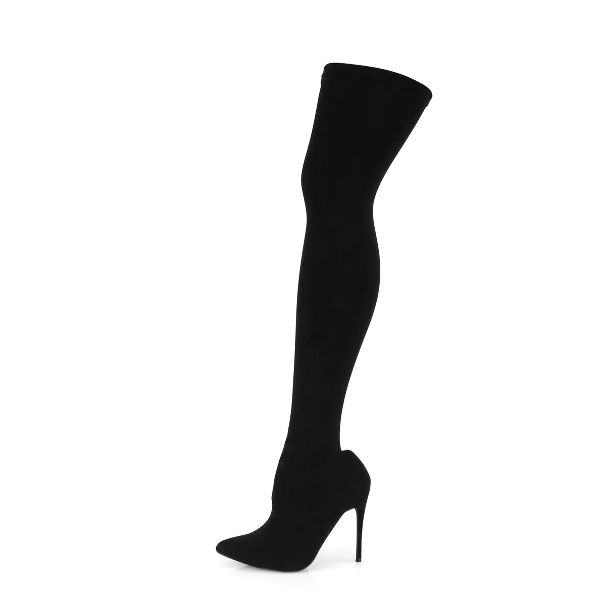 COURTLY-3005 Pleaser Black Nylon Sexy Single Sole Shoes (Fetish Footwear)