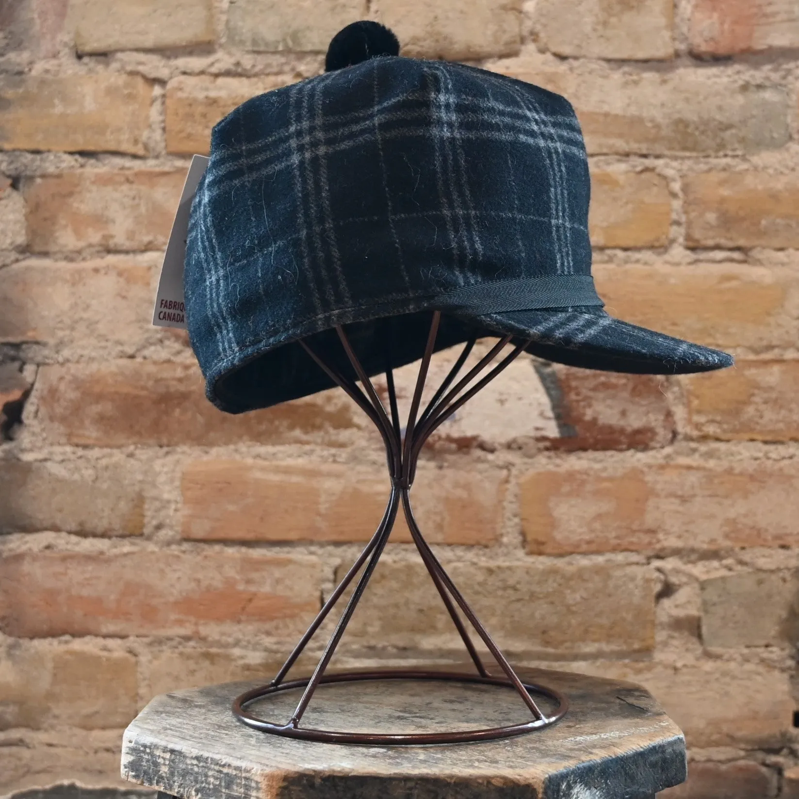 Crown Cap Wool Blend Stockman Cap in Plaid