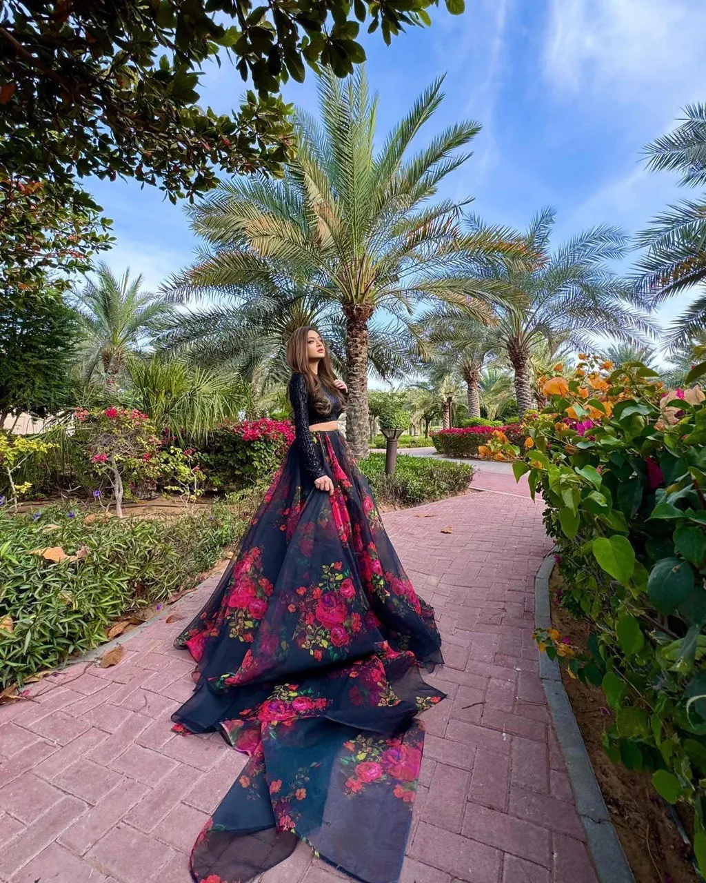 Exquisite Black Floral Lehenga Set