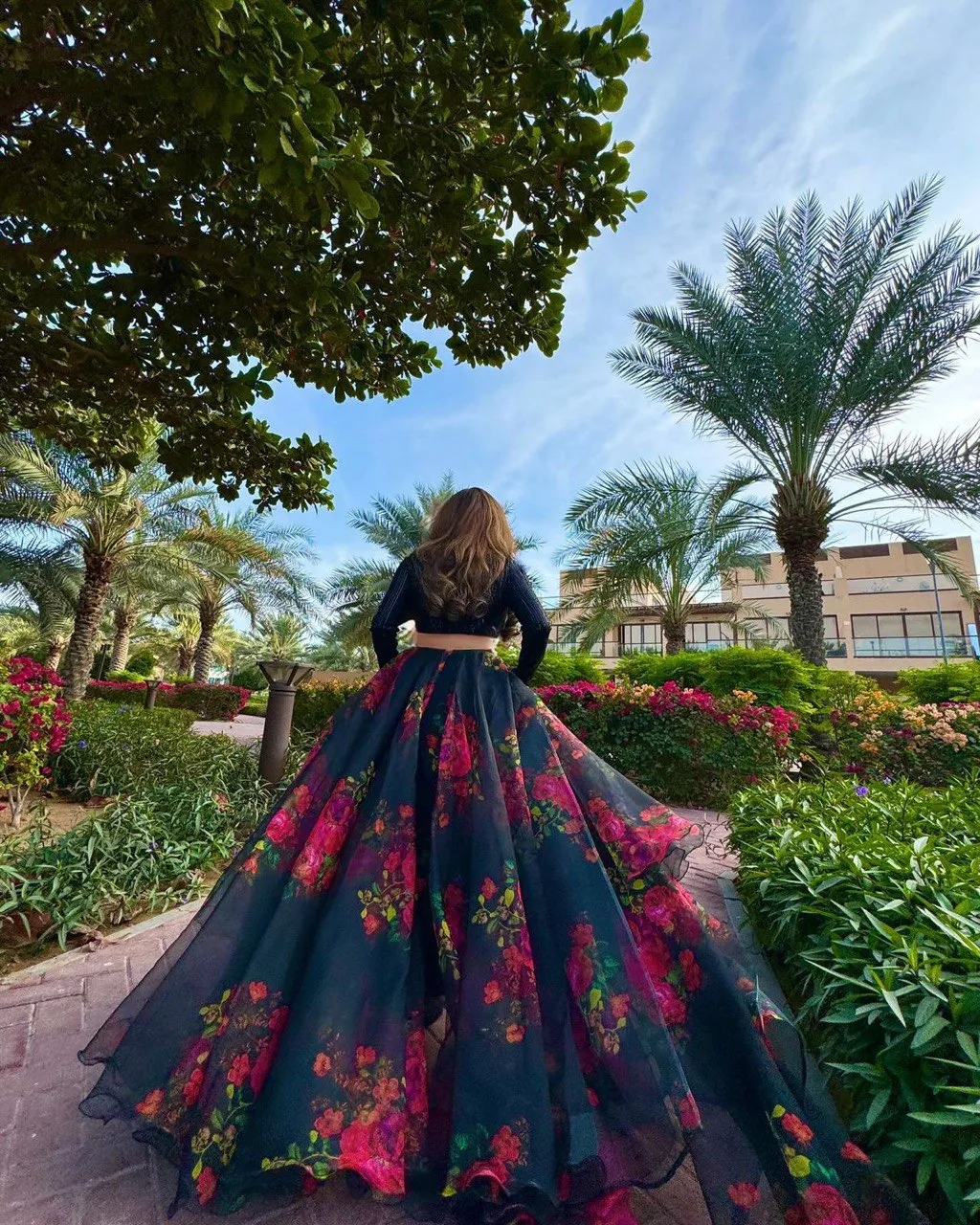 Exquisite Black Floral Lehenga Set