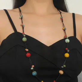Exquisite Ceramic Beaded Long Necklace