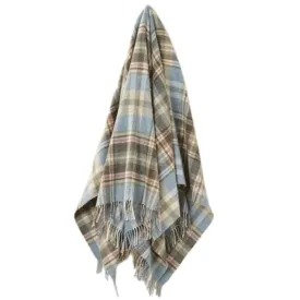 Glen Coe Wool Throw 185x140cm in aqua