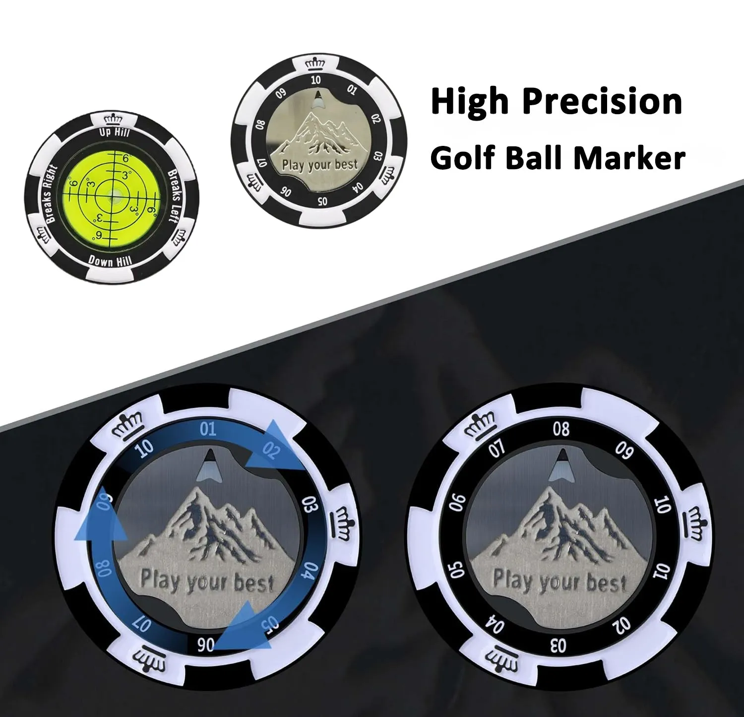 Golf Ball Marker Green Reader with High Precision Green Reading Aid Golf Accessories