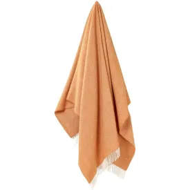 Herringbone Merino Wool Throw 185x140cm in saffron