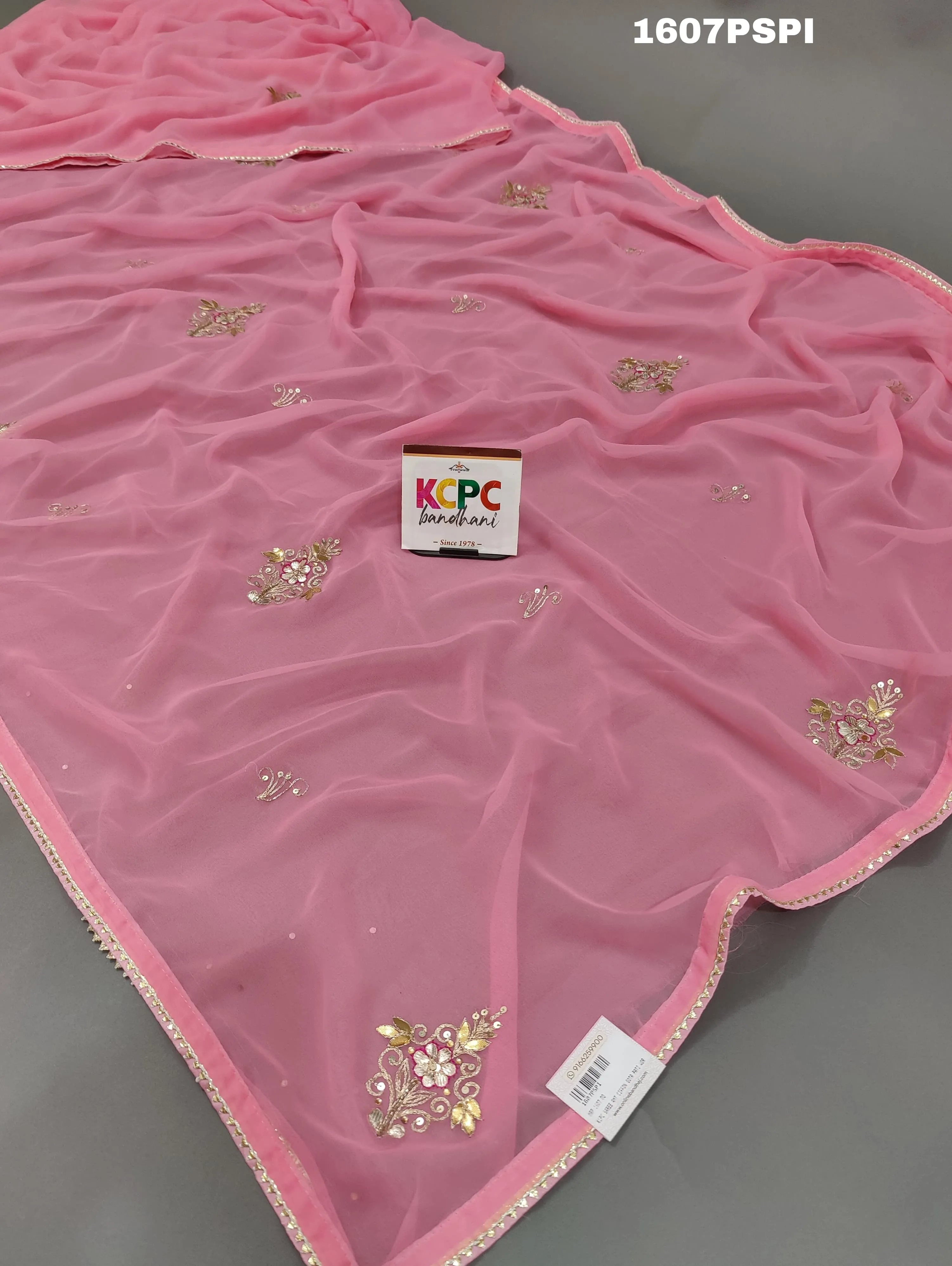 KcPc New Chiffon Gotapatti Work Lightweight Saree AMT