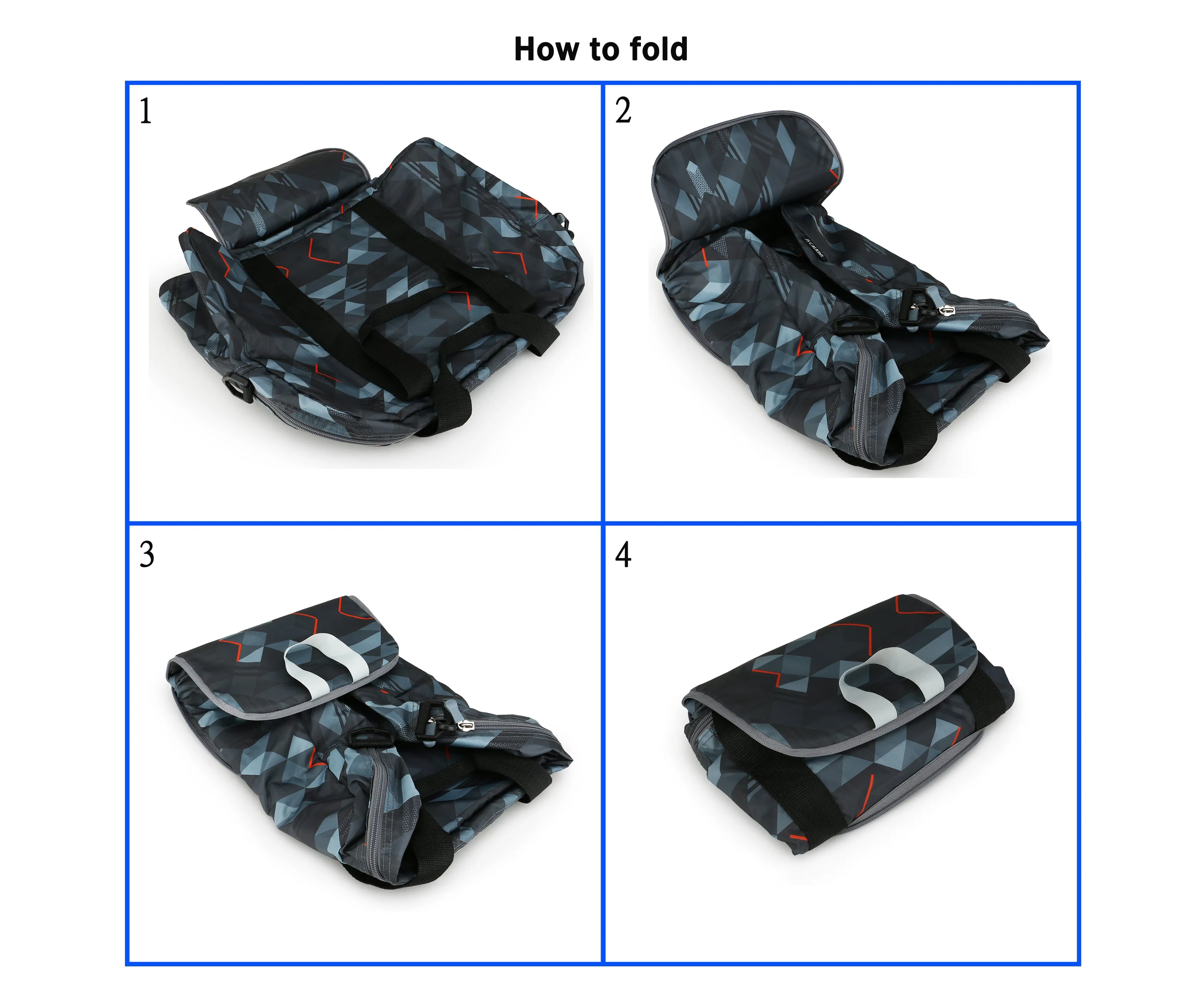 Lightweigh Geo Printed Packable Travel Duffle Bag