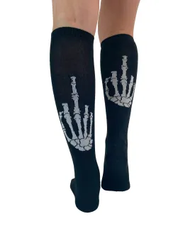 Middle Finger Knitted Knee High Socks