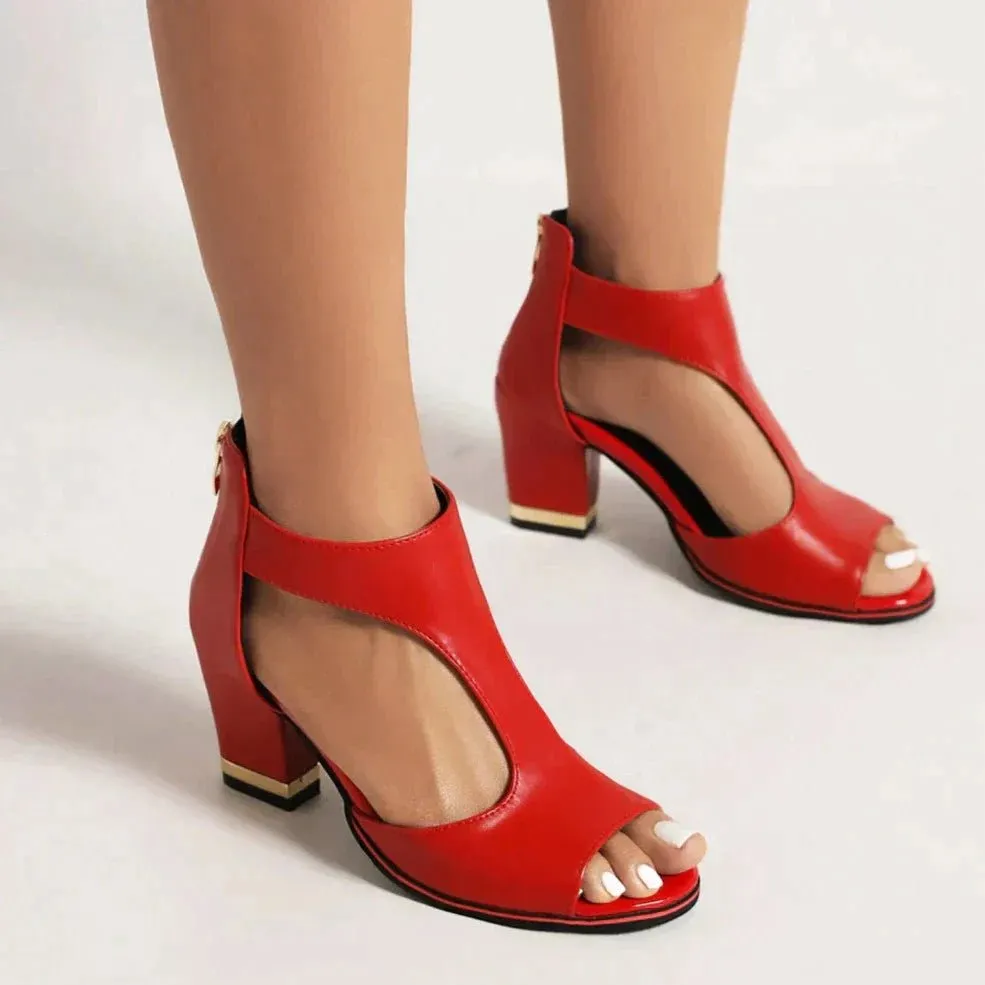 Open-Toe Cutout Heels