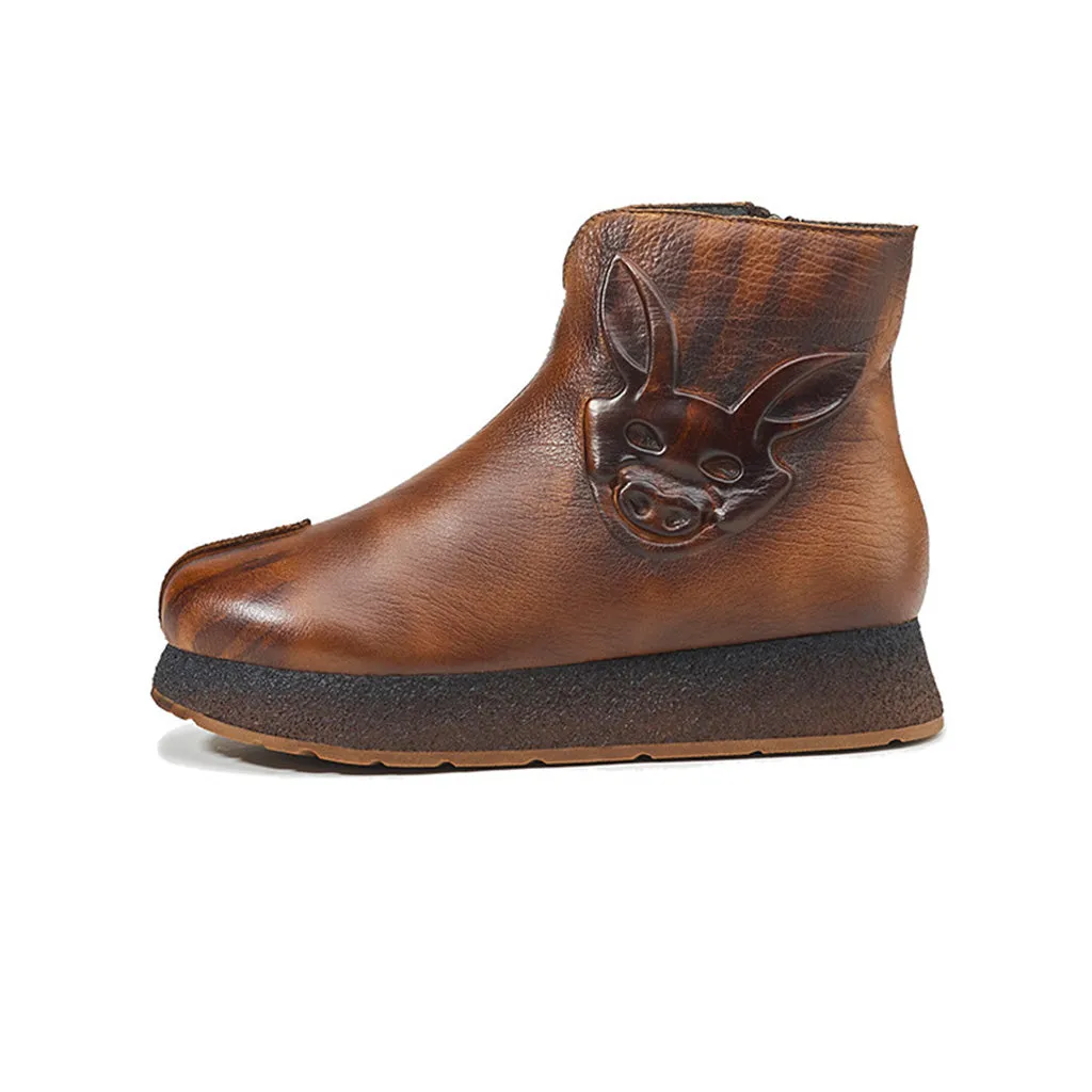 Retro Leather Comfort Retro Women's Winter Boots