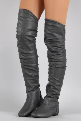 Slouchy Over-the-Knee Flat Boot