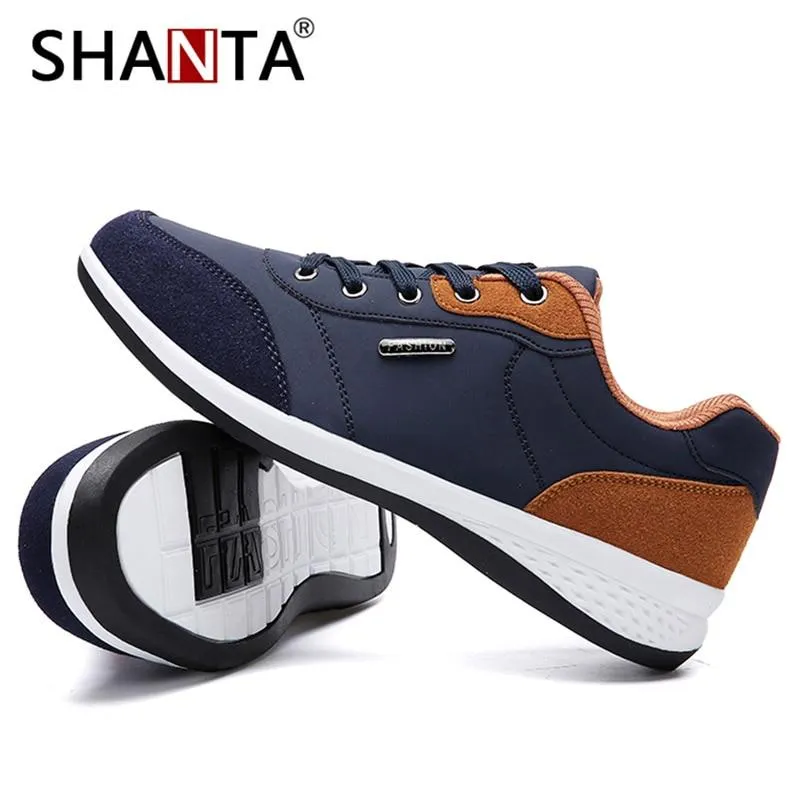 Spring Men Shoes New Lace-Up Man Fashion Microfiber Leather Men Casual Black White Outdoor Sneakers