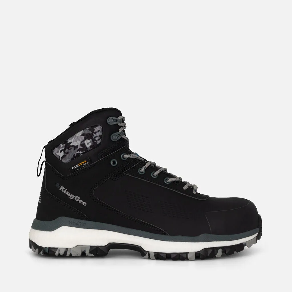 TERRA FIRMA HYBRID ZIP/LACE COMPOSITE TOE WORK BOOTS 5" - BLACK/FOREST GREEN