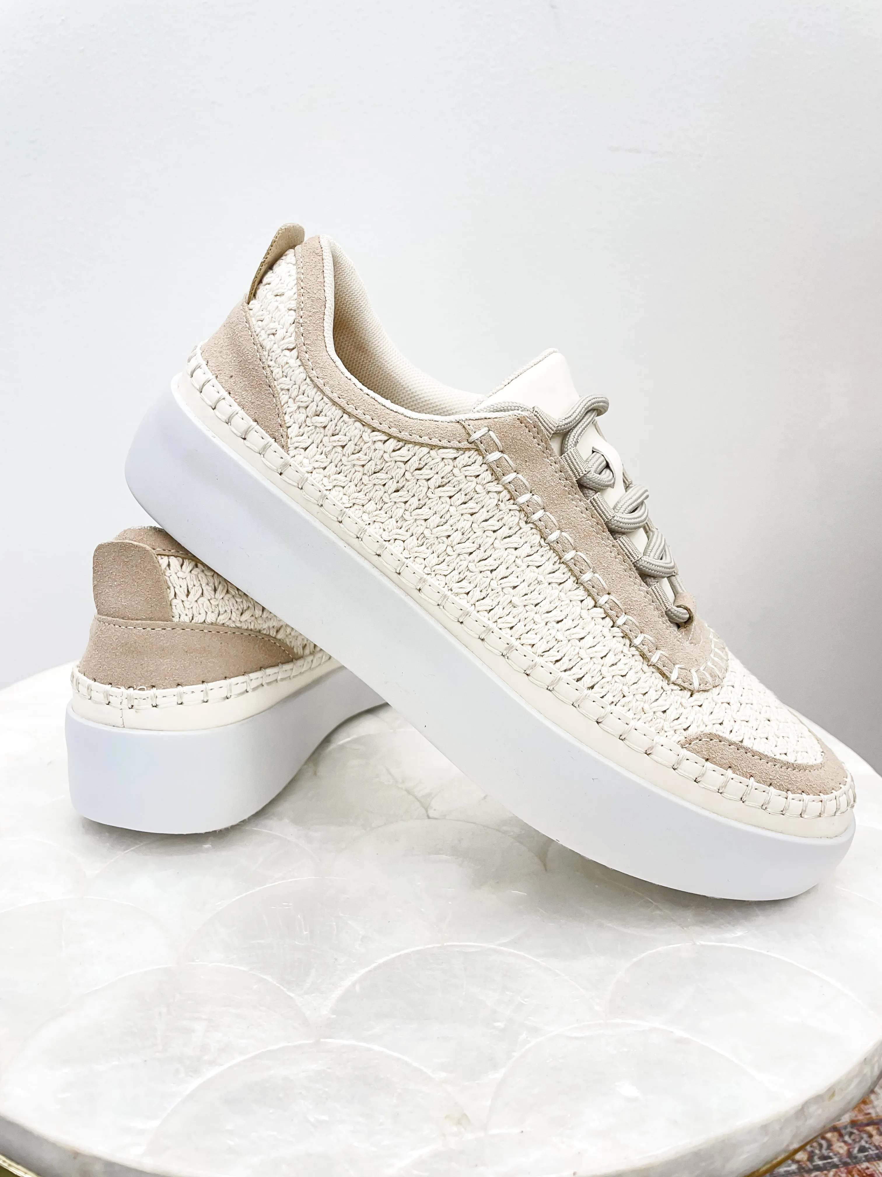 The Shauna Woven Sneakers Taupe/White 8, 8.5, 9
