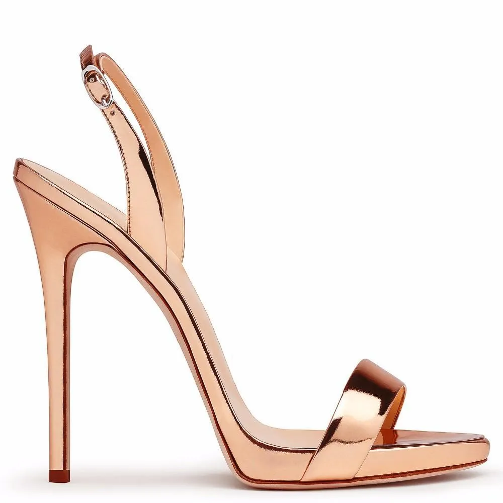 Women solid color peep toe slingback ankle strap stiletto heels